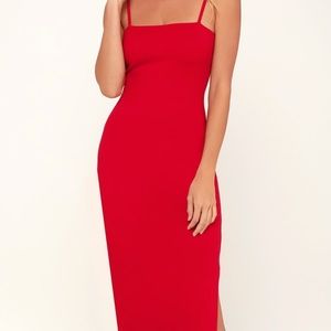 NWOT lulus red midi dress